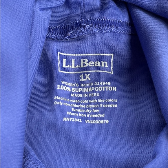 L.L.BEAN Purple 100% Supima Cotton Turtleneck Size 1X - Picture 2 of 9